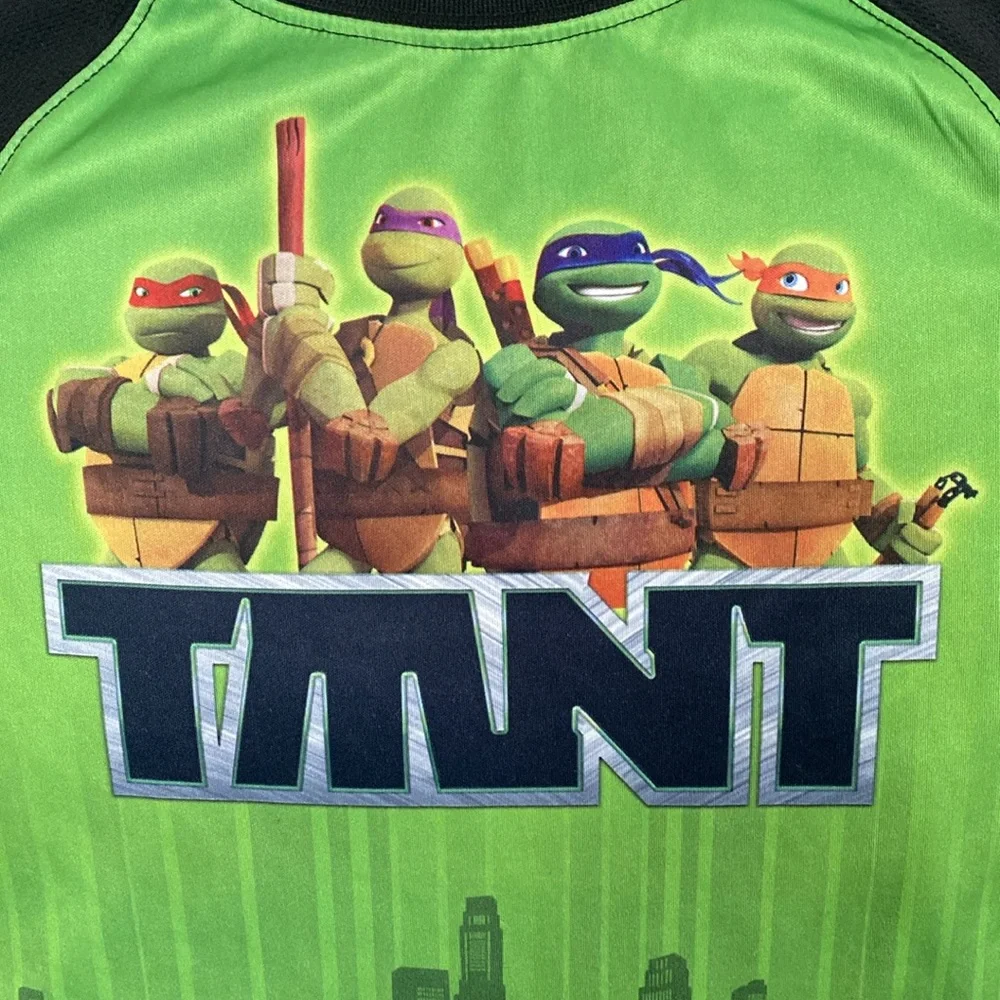 Nickelodeon Boys TMNT Green & Black Short Sleeve Shirt - Size 7